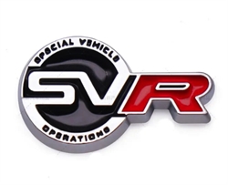Land Rover SVR badge til interiøret på Range Rover Sport SVR modellen - Mini badge i størrelsen 20 mm x 12 mm